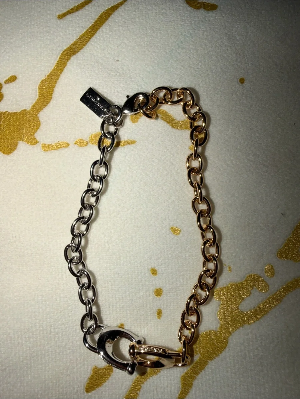 Coach Two-Tone Gold and Silver Link Bracelet
